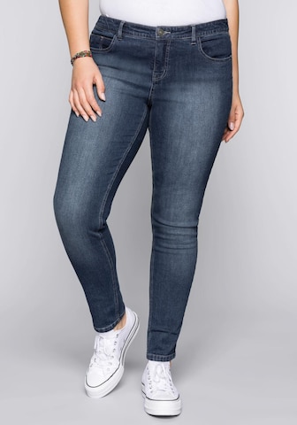 Skinny Jeans 'Susanne' de la SHEEGO pe albastru: față