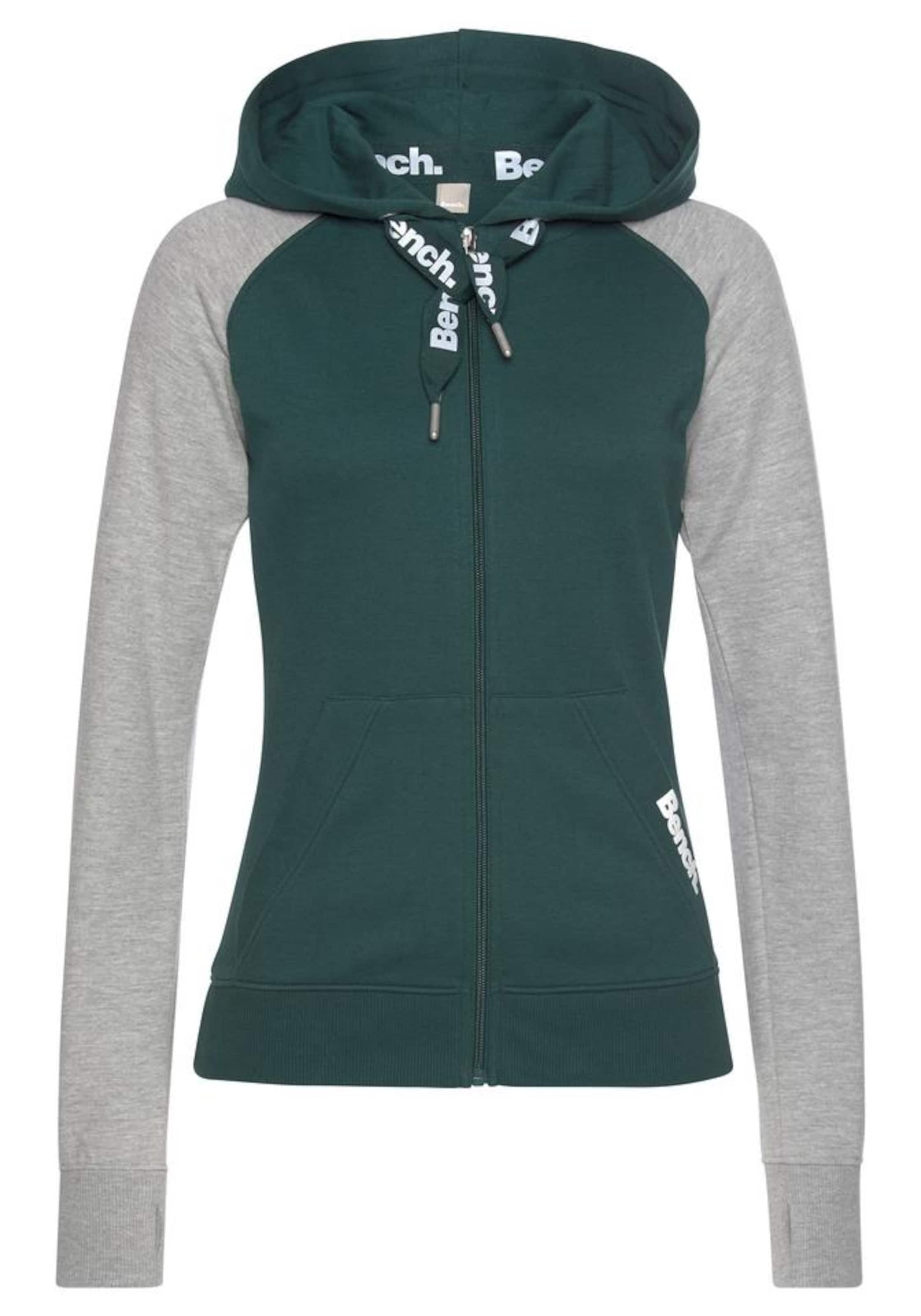 BENCH Кофта на молнии в Зеленый: спереди