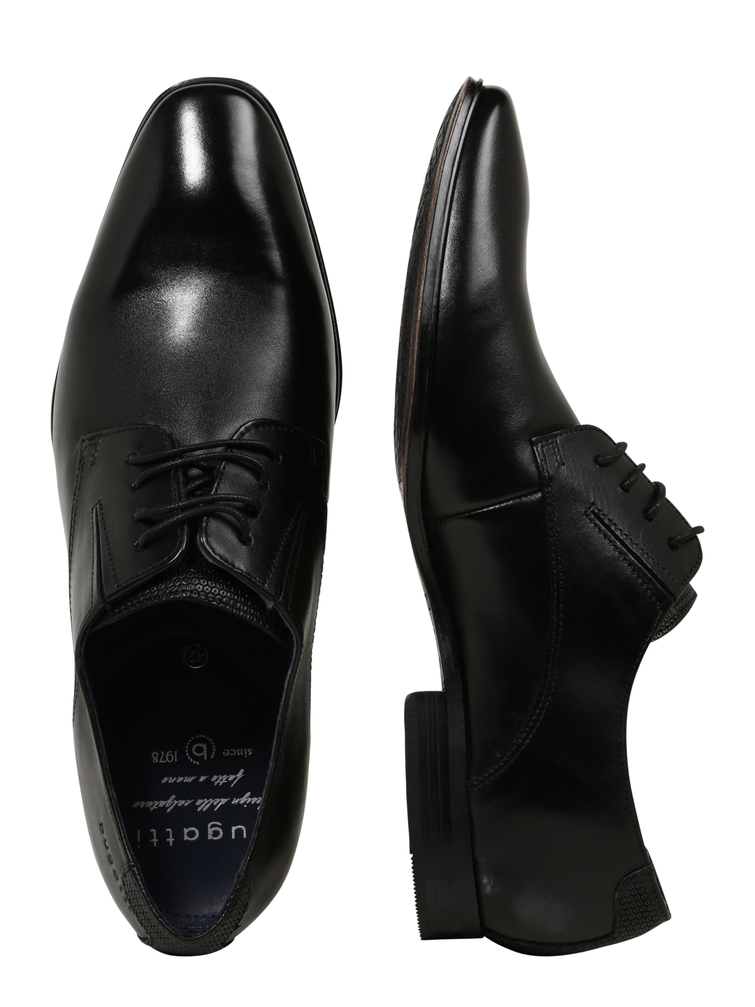 Pantofi cu șireturi de la bugatti pe negru