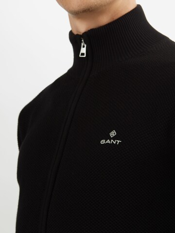 GANT Regular fit Gebreid vest in Zwart