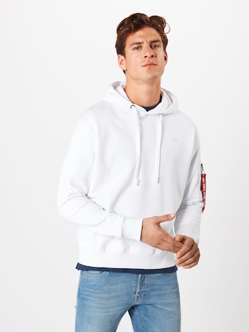 Felpa 'X-Fit' di ALPHA INDUSTRIES in bianco: frontale