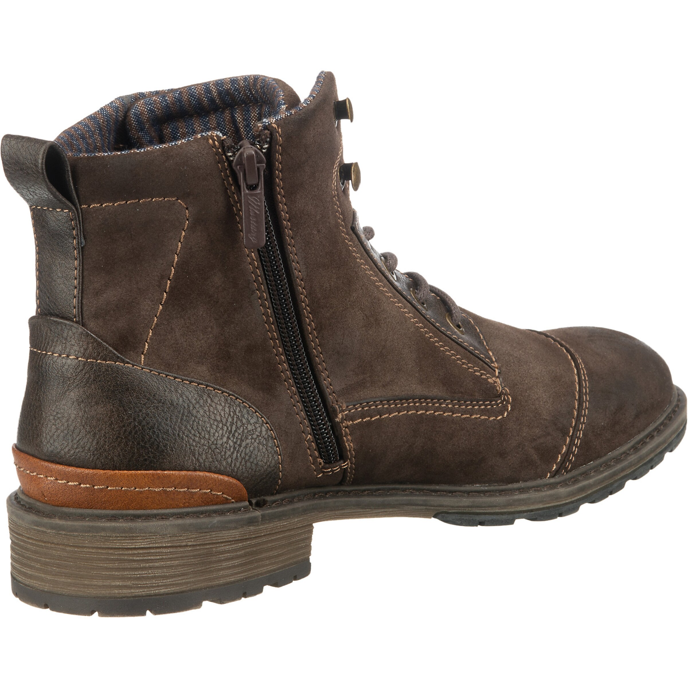 MUSTANG Fűzős csizma - barna