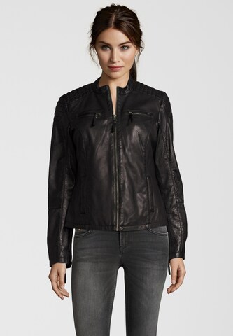 7ELEVEN Lederjacke in Schwarz: Vorderseite