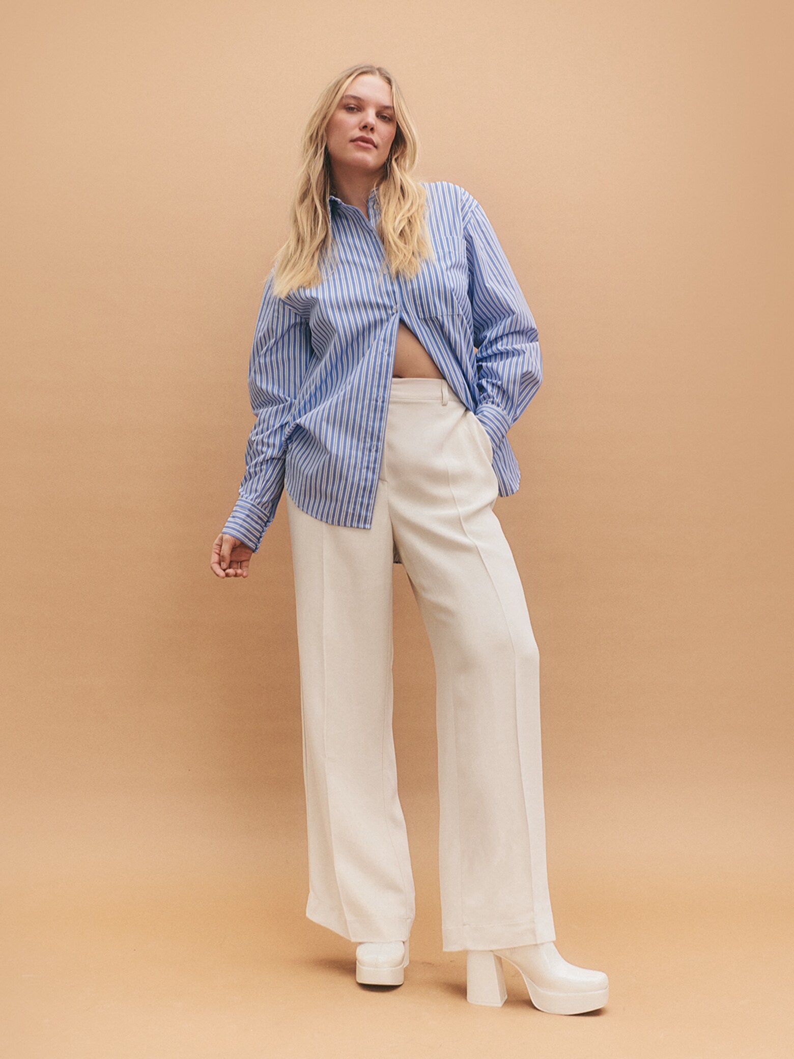 Mies - Classy Blue White Striped Look