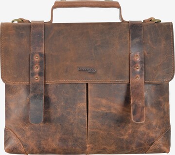 Greenland Nature Document Bag in Brown: front