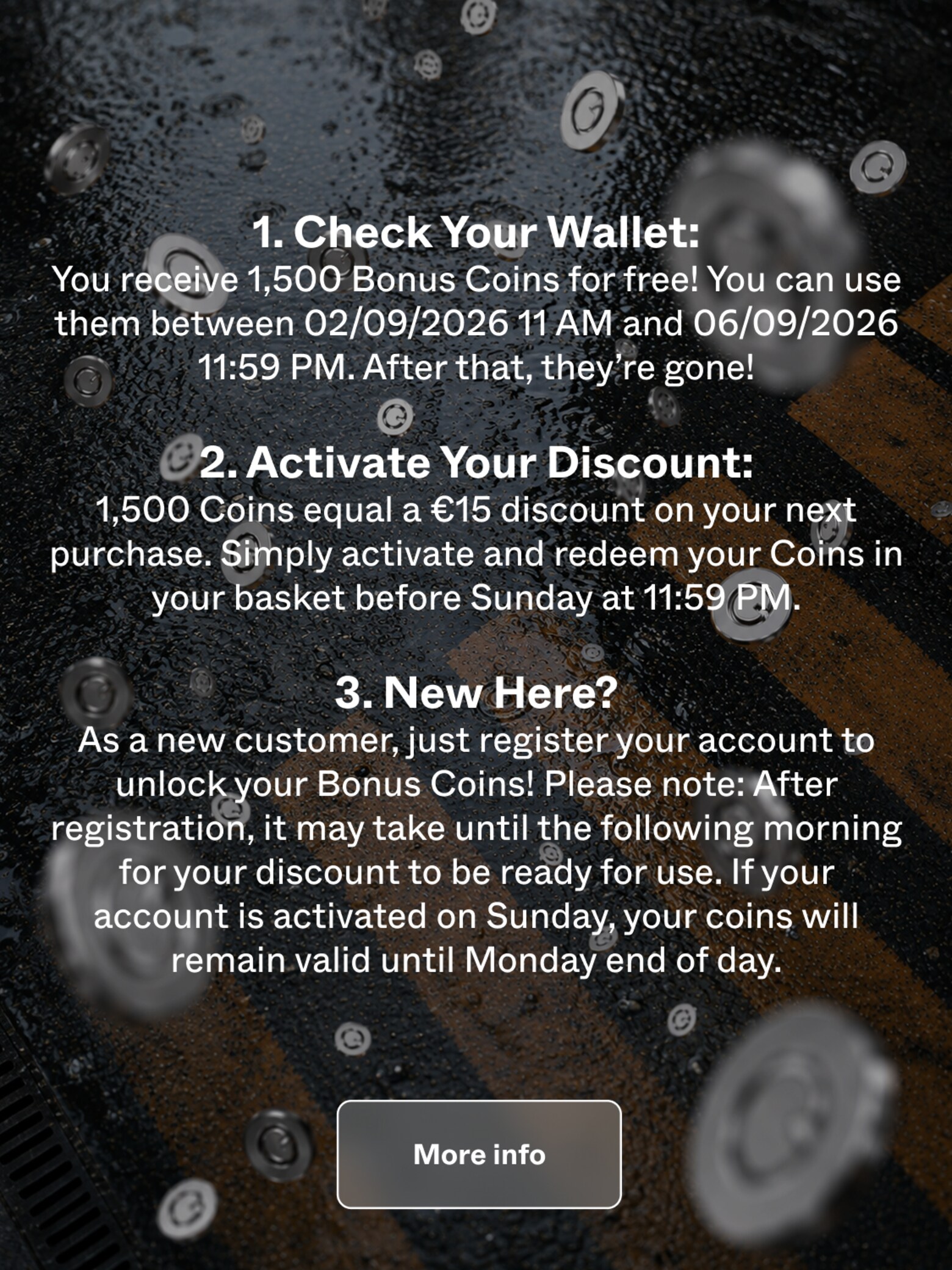 We flooded your wallet with 1,500 free Coins Let It Rain Coins