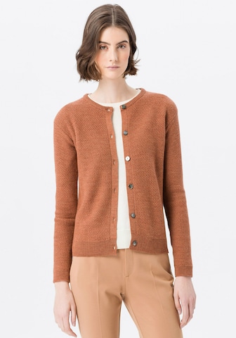 Peter Hahn Knit Cardigan in Brown: front