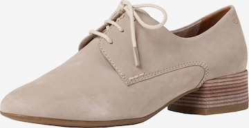 Chaussure à lacets TAMARIS en beige : devant