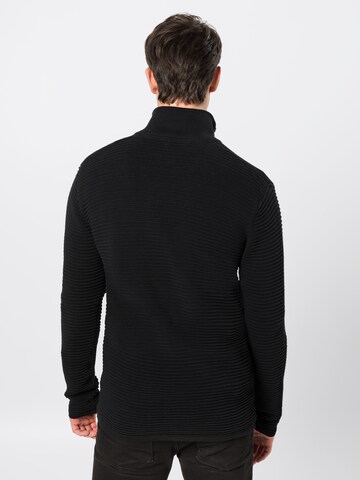 !Solid Regular Fit Cardigan 'Struan' i sort: tilbage