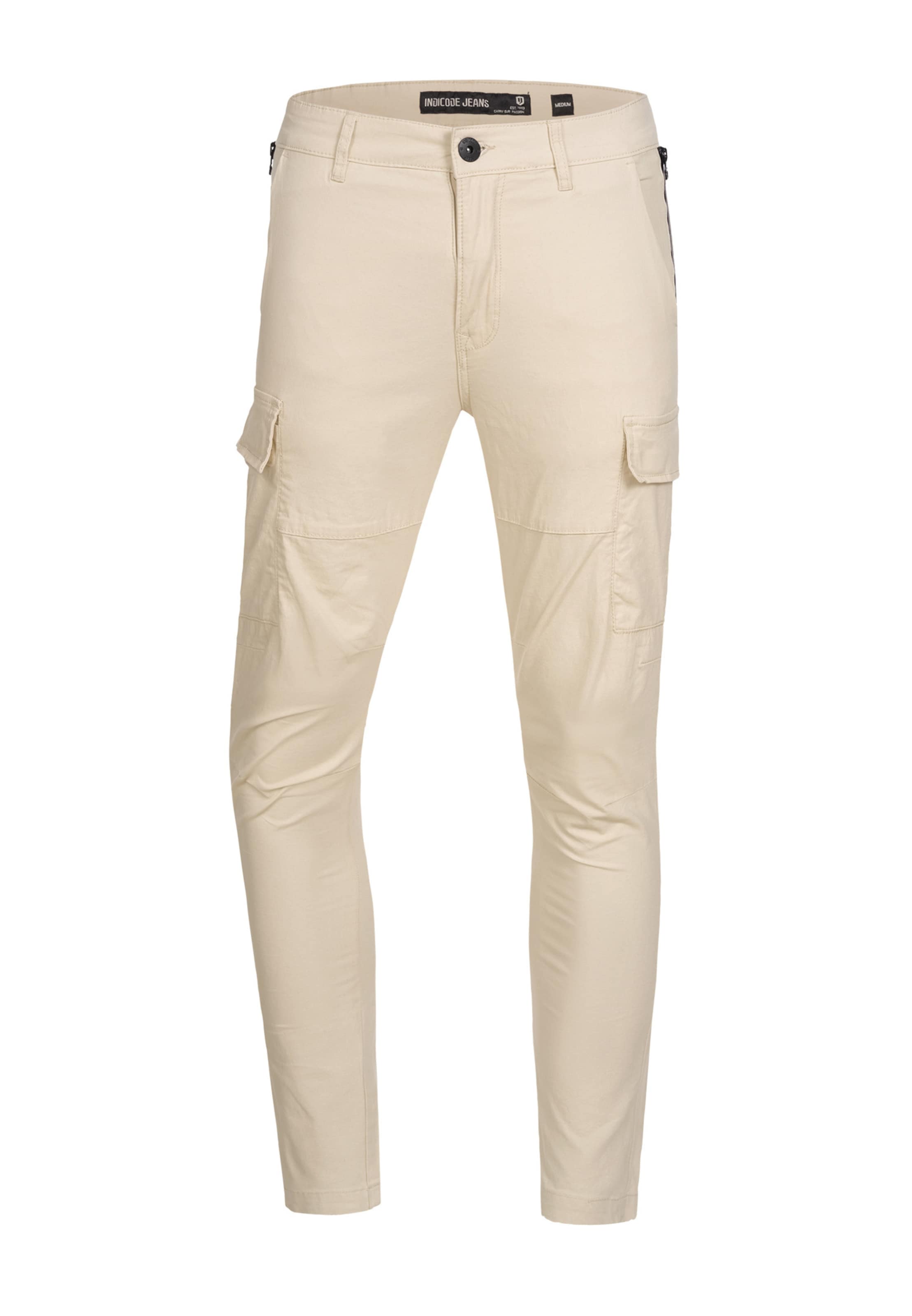 INDICODE JEANS Slimfit Cargohose 'Mathews ' in Beige