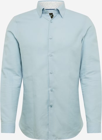 BURTON MENSWEAR LONDON Slim Fit Skjorte 'Dobby' i blå: forside