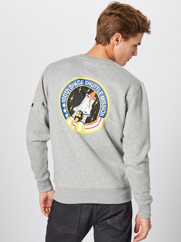 Regular fit Bluză de molton de la ALPHA INDUSTRIES pe gri: spate