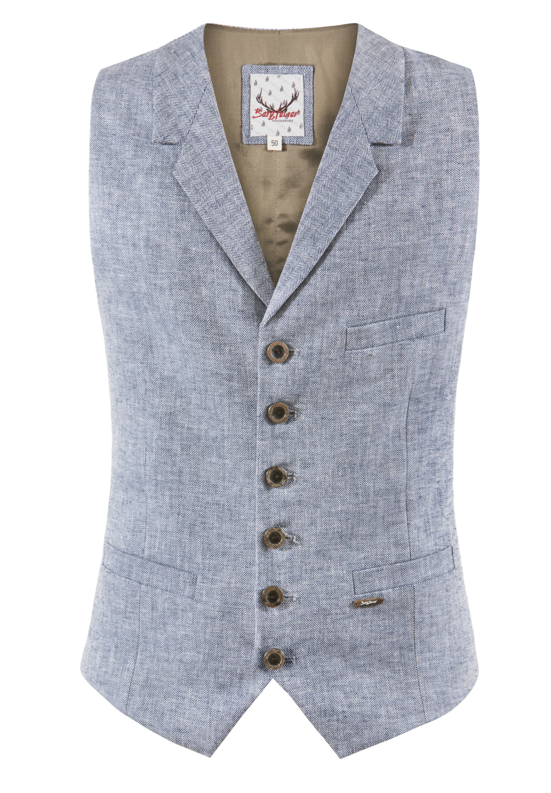 STOCKERPOINT - Klederdracht gilet 'Harry' in de kleur Duifblauw