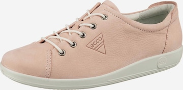 Chaussure de sport à lacets 'Soft 2.0' ECCO en rose : devant