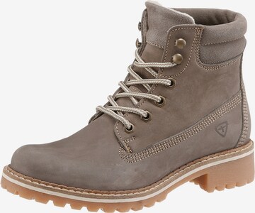 TAMARIS Lace-Up Ankle Boots in Grey: front