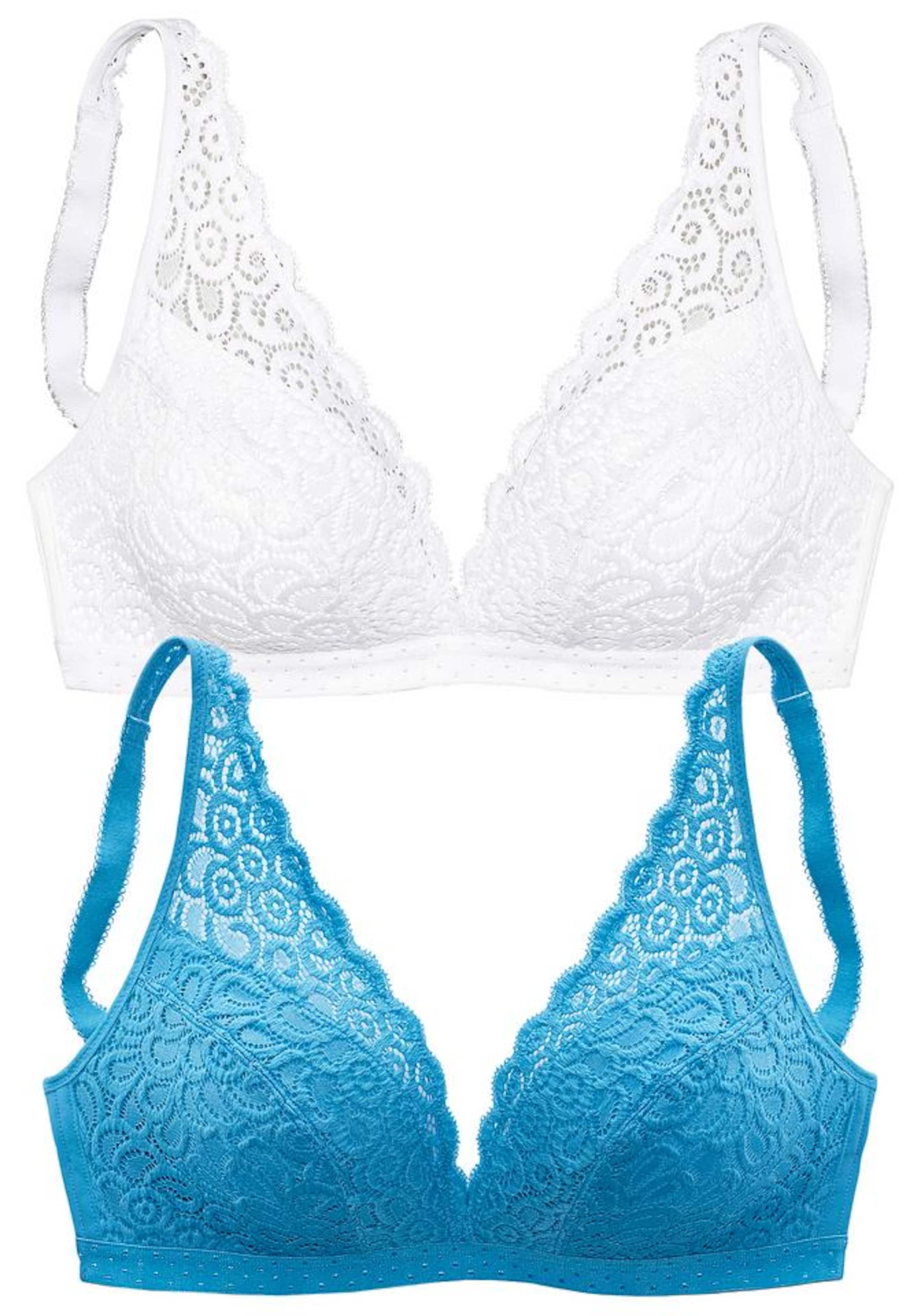 PETITE FLEUR Triangle Bra in Blue: front