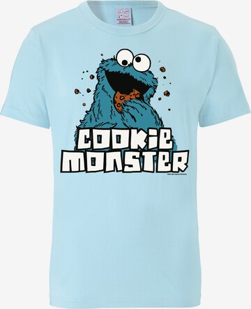 LOGOSHIRT Shirt 'Krümelmonster - Sesamstrasse' in Blauw: voorkant