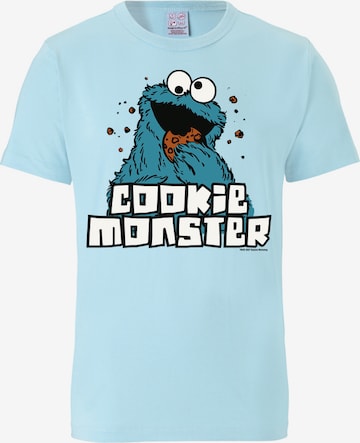 LOGOSHIRT Shirt 'Krümelmonster - Sesamstrasse' in Blauw: voorkant