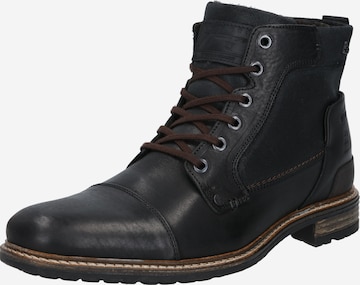 BULLBOXER Lace-Up Boots in Black: front