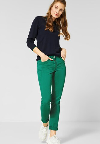 CECIL Slimfit Broek in Groen
