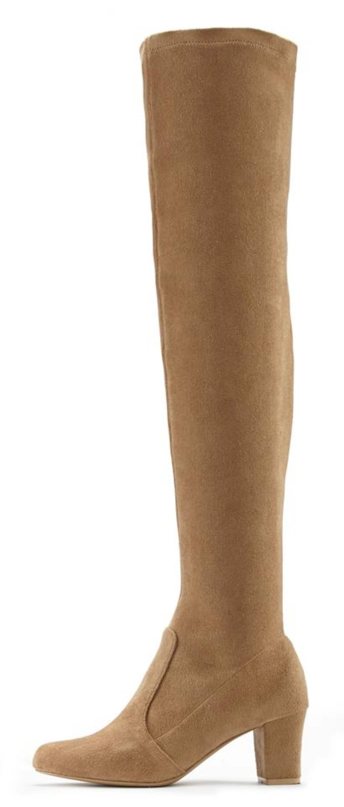 LASCANA Over the Knee Boots in Beige: front