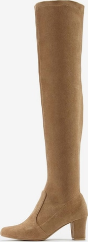 LASCANA Over the Knee Boots in Beige: front