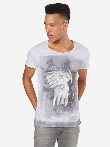 Key Largo - Camisa 'MT ALIVE round' em branco: frente