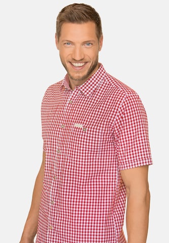 STOCKERPOINT Comfort fit Traditional Button Up Shirt in Red