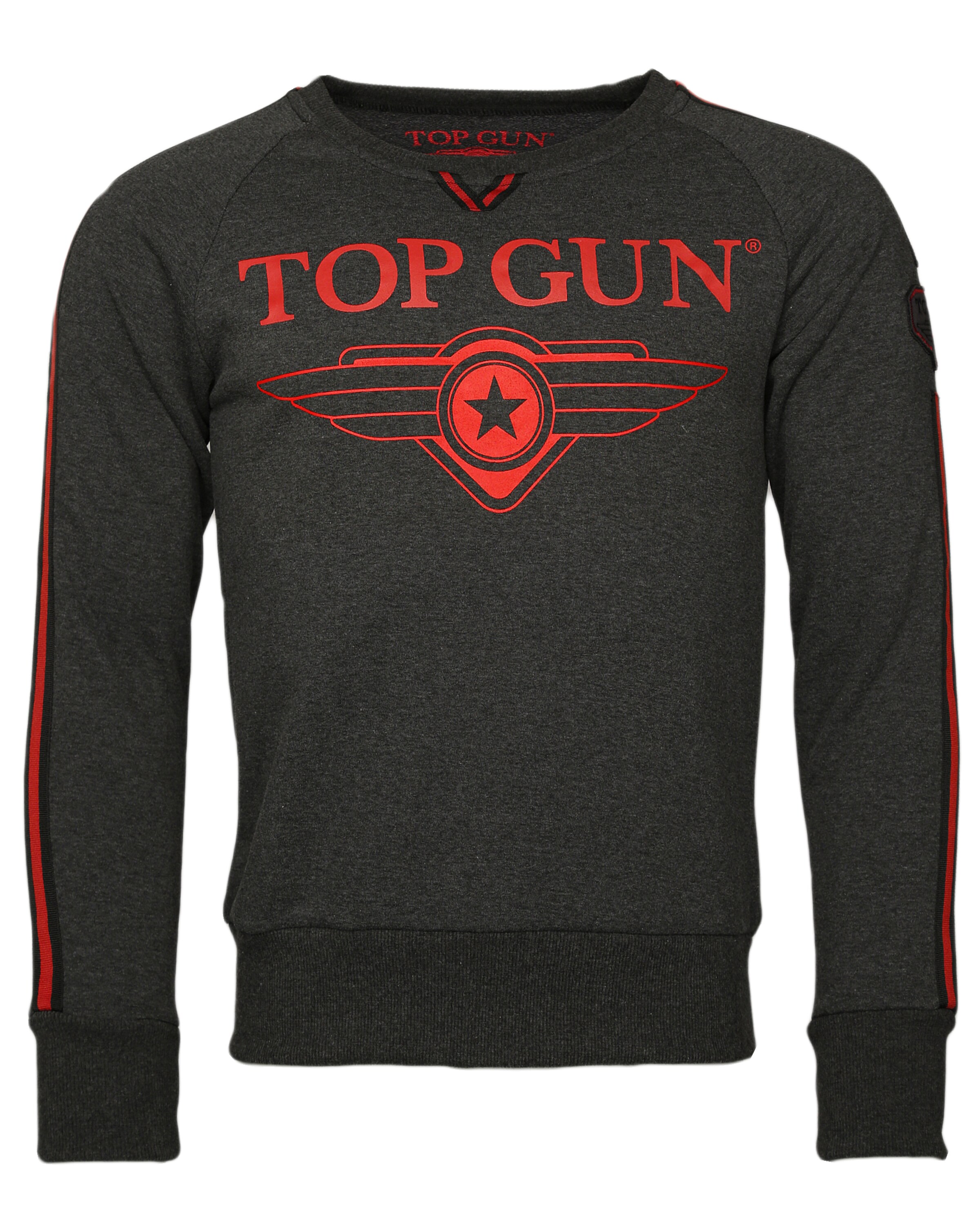 TOP GUN Sweatshirt 'Streak' in Grijs: voorkant