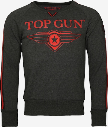 TOP GUN Sweatshirt 'Streak' in Grijs: voorkant