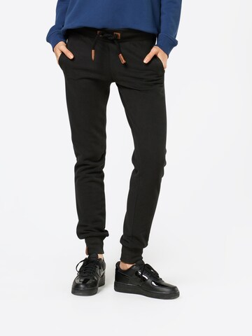 naketano Tapered Trousers 'Deine Muttaaa' in Black: front