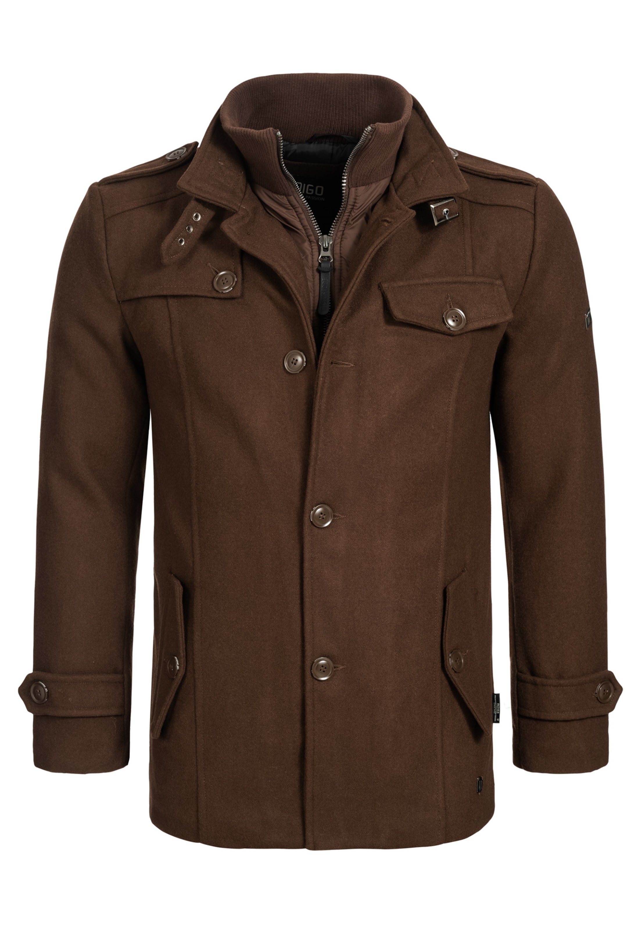 INDICODE JEANS Übergangsmantel 'Brandon' in Braun: Vorderseite