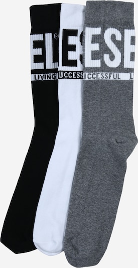 DIESEL Chaussettes 'Ray' en gris / noir / blanc, Vue avec produit