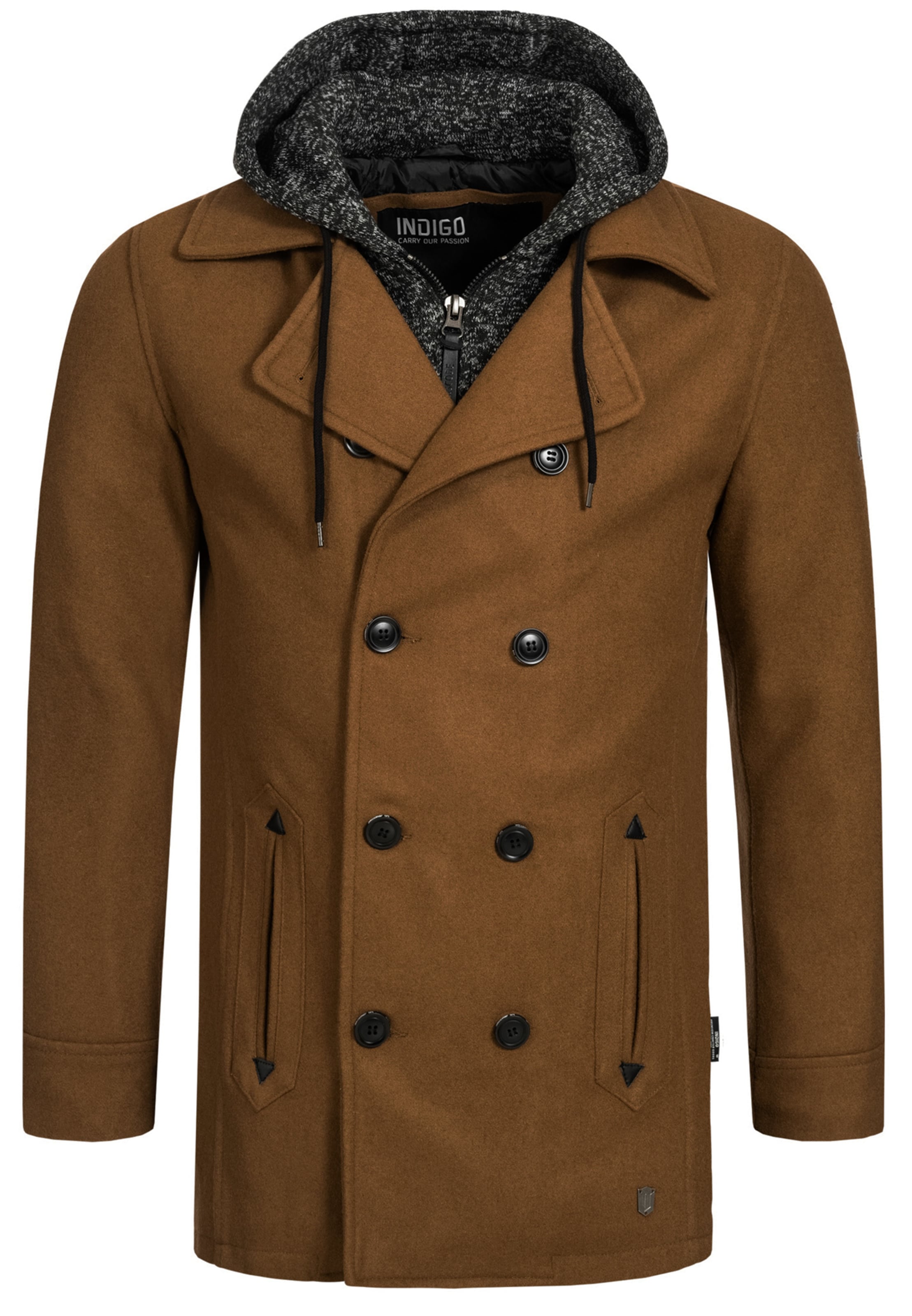 INDICODE JEANS Wollmäntel 'Cliff Jacke' in Braun: Vorderseite