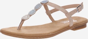 RIEKER T-Bar Sandals in Pink: front