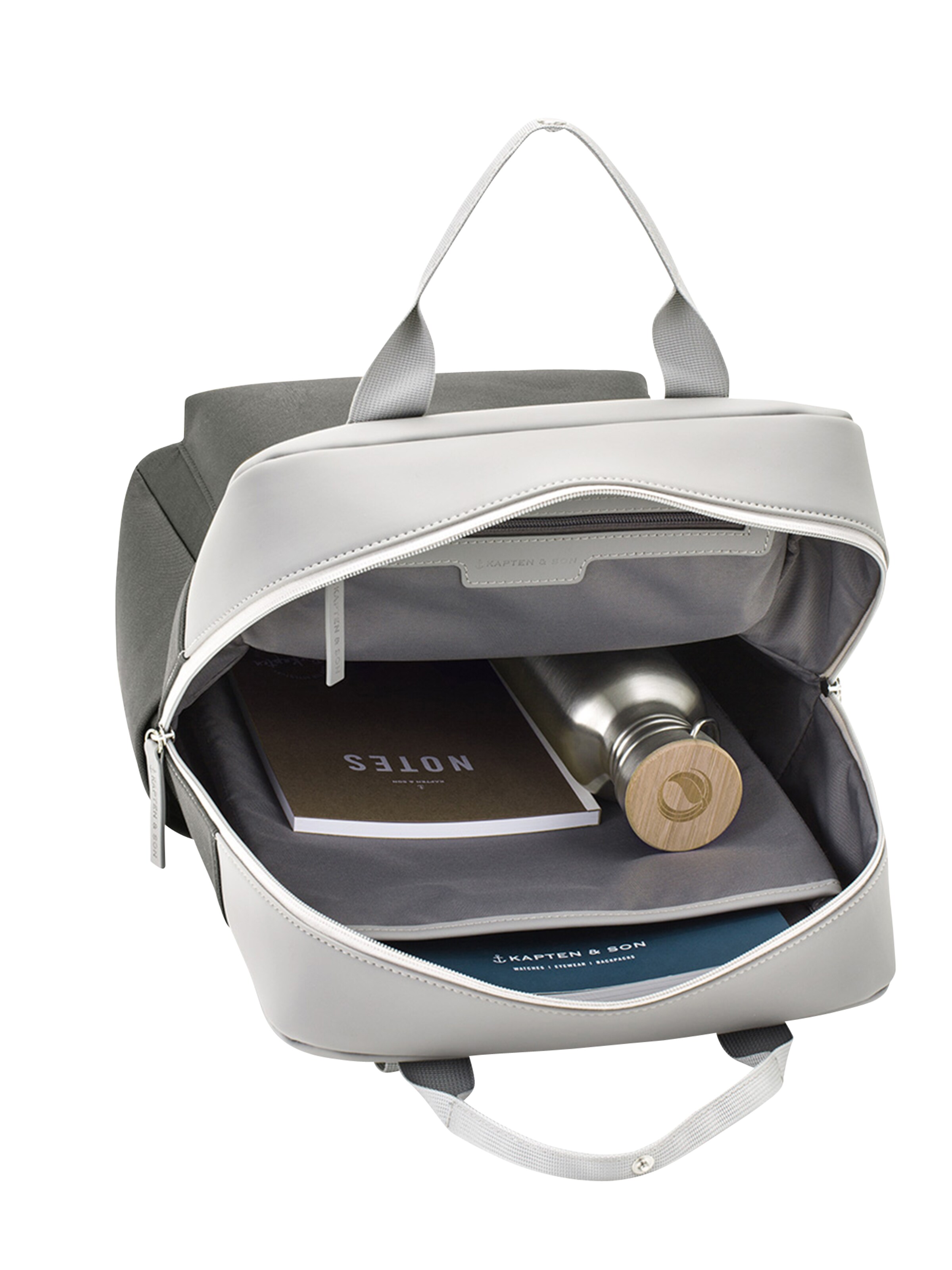 Sac à dos 'Bergen Grey Black' Kapten & Son en marron : au dessus