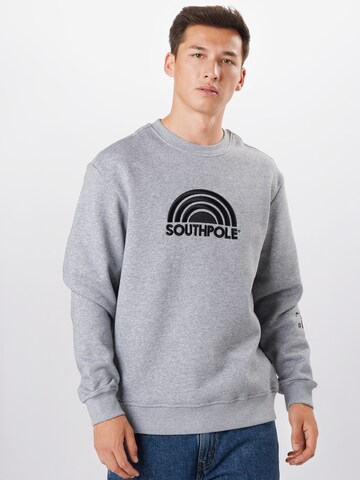 SOUTHPOLE Sweatshirt 'Halfmoon' in Grey: front