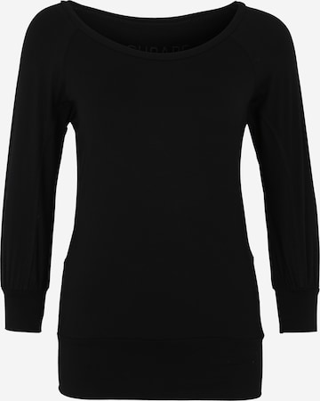 CURARE Yogawear Performance Shirt 'Flow' in Black: front
