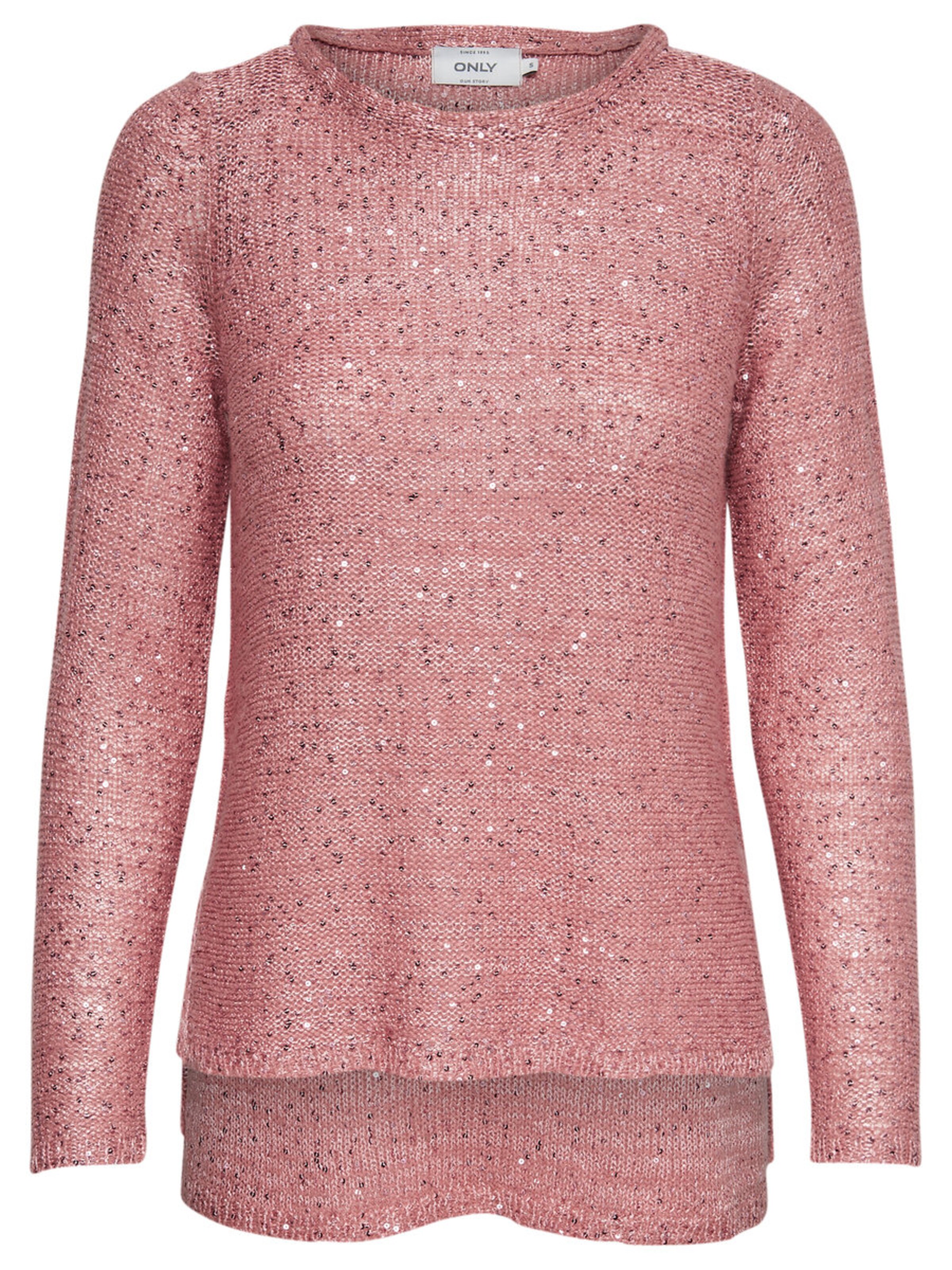 ONLY - Trui 'SEQUINS' in de kleur Rosé