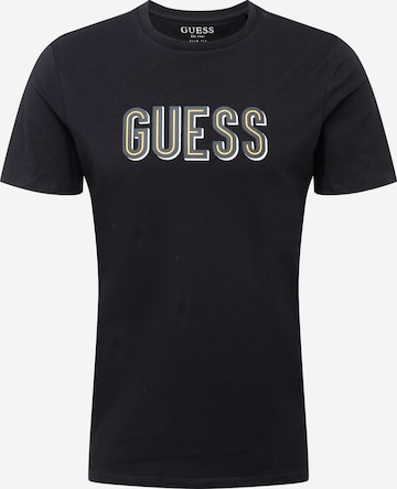 GUESS Regular Fit T-Shirt in Schwarz: predná strana