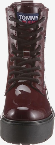 Tommy Jeans Lace-Up Ankle Boots in Red