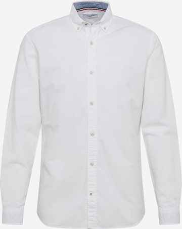 JACK & JONES Slim fit Button Up Shirt in White: front