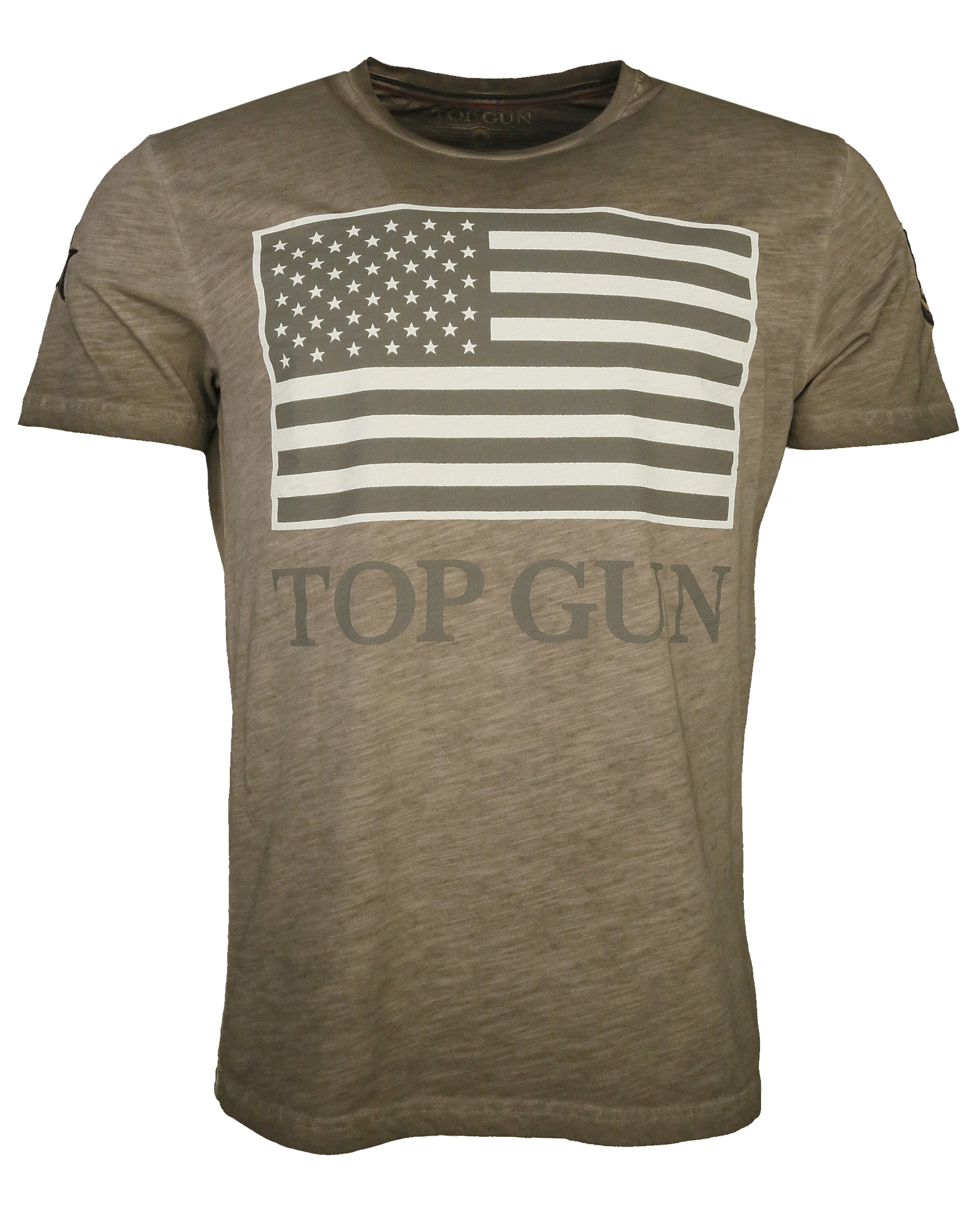 TOP GUN Shirt 'Search' in Groen: voorkant