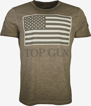 TOP GUN Shirt 'Search' in Groen: voorkant