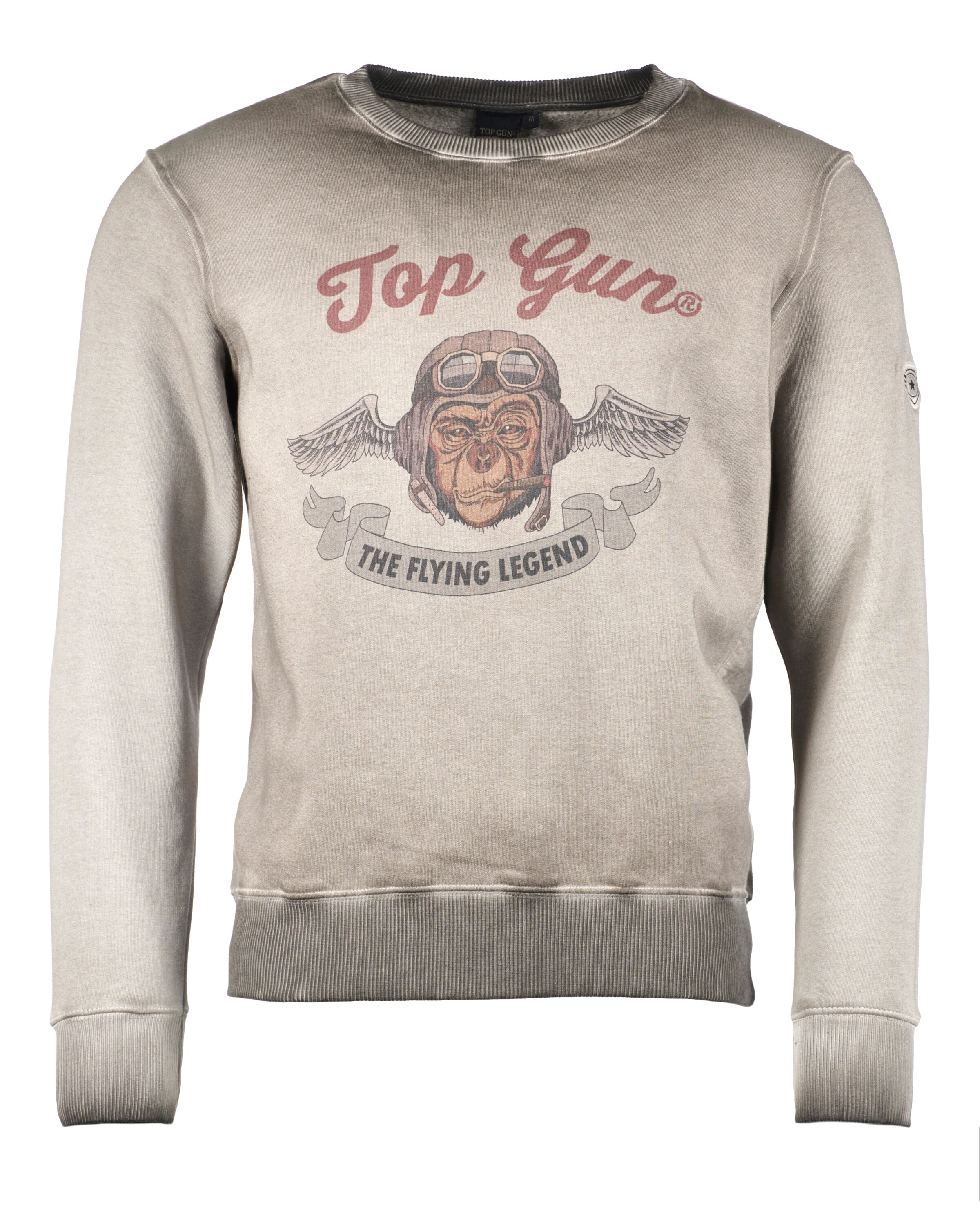 Männer Große Größen TOP GUN Sweatshirt 'Smoking Monkey ' in Braun - SE80905