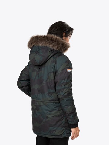 Superdry Zimní parka – zelená: zadní strana