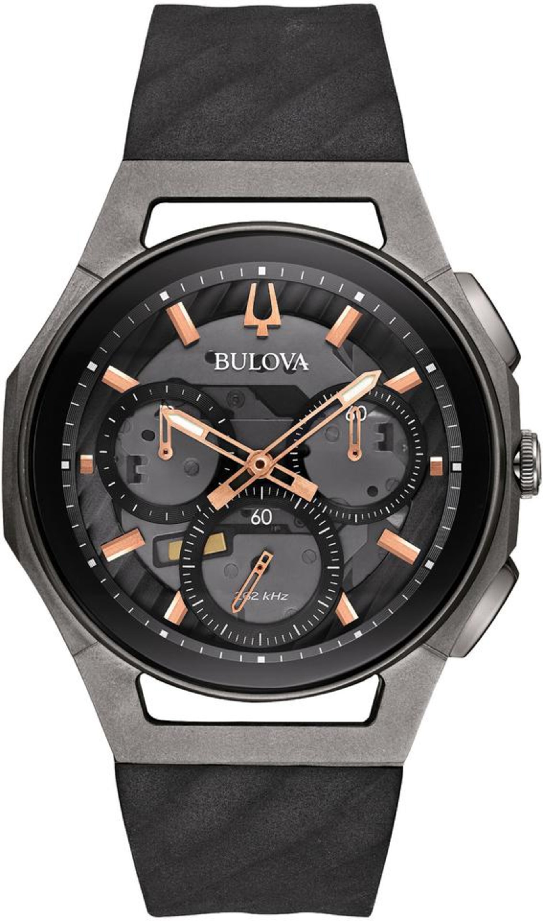 Bulova Chronograph in Schwarz: Vorderseite