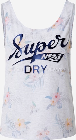 Superdry Topp 'Super 23', värv valge: eest vaates