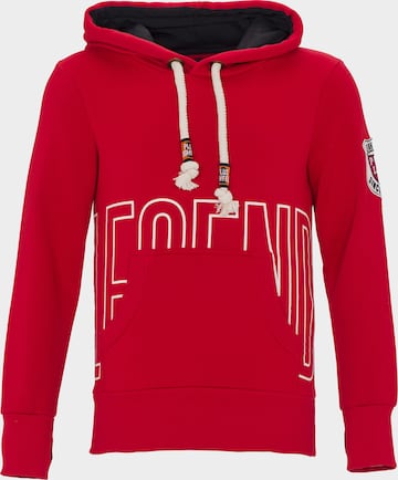 Sweat-shirt PLUS EIGHTEEN en rouge : devant