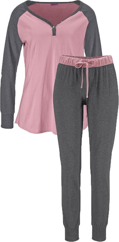 BUFFALO Pyjama in Grau Rosa